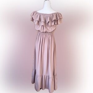 Anna-Kaci Grecian Ruffle Stretch Maxi Dress